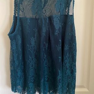 Alice Blue dark green sheet blouse